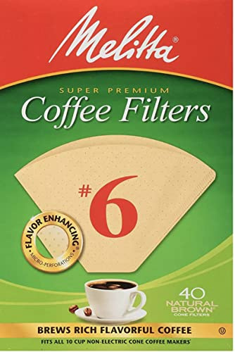 Melitta Cone Coffee Filters Number 6 40 Count (Pack of 2)