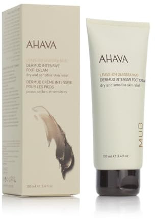 AHAVA Dermud Intensive Foot Cream - Intensely Hydrates, Moisturizes & Heals Dry Cracked Heels and Feet, Enriched with Patented Osmoter and Dermud, Hippophae Oil, Lavender Oil & Shea Butter, 3.4 fl.oz