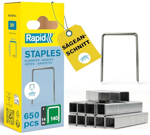 Rapid Högpresterande häftklamrar, nr.140, benlängd 14 mm, 11915631-2000 stycken