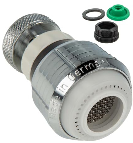 tecuro Wasserfix Douchette de cuisine orientable, avec articulation en métal pour une consommation d'eau efficace, compatible avec M22 x 1 IG/M24 x 1 AG