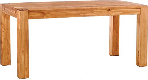 Esstisch Rio Kanto 160x90 cm Honig Pinie Massivholz Größe und Farbe wählbar Esszimmertisch Küchentisch Holztisch Echtholz vorgerichtet für Ansteckplatten Tisch ausziehbar Brasilmöbel