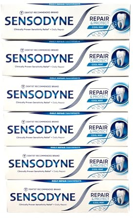 Sensodyne Repair* & Protect, tägliche Zahnpasta mit Fluorid, bei schmerzempfindlichen Zähnen, 6er Pack(6 x 75 ml)