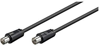 Goobay 11720 Cavetto Coassiale Antenna Coax 9.5 mm (70 dB), Schermatura Doppia, Nero, 1.5 m Lunghezza del Cavo
