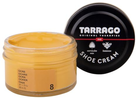 Tarrago Shoe Cream – Betún para Zapatos de Cuero y Piel 50ml | Crema Zapatos Nutritiva con Cera de Abeja y Carnauba | Alta Cobertura y Brillo | Ocre (8)