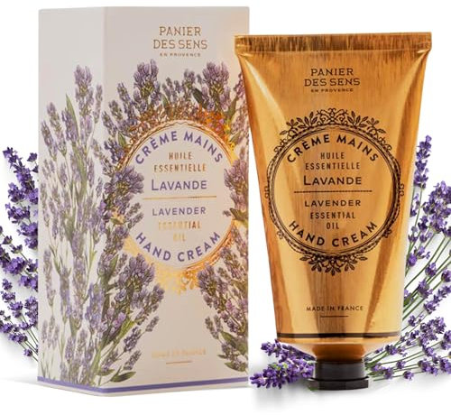 Panier des Sens Lavendel Handcreme für sehr trockene Hände 75ml - Hand Cream mit Shea Butter und Olivenöl für intensive Pflege - 97% natürliche Inhaltsstoffe - hergestelt in Frankreich