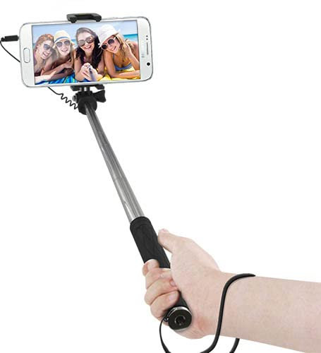 BigBen SELFIESTICKMINI Perche télescopique avec déclencheur Photo pour Smartphone Noir