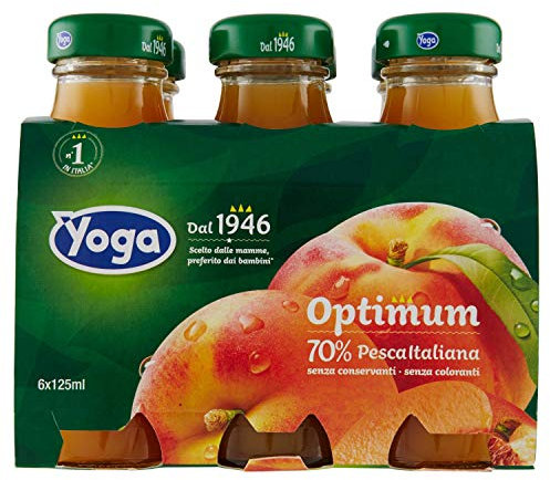Yoga Optimum Succo di Pesca - Confezione da 6 x 125 ml - Totale: 750 ml