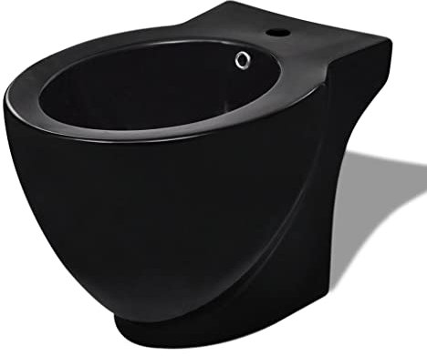 vidaXL Standbidet Bodenstehend Keramik Schwarz Design Stand Bidet Badezimmer