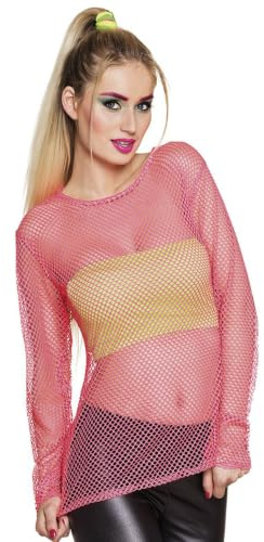 Boland - Fischnetz Shirt, Größe M/L, für Damen, Sexy Oberteil, Disco, Party, Kostüm, Karneval, Mottoparty