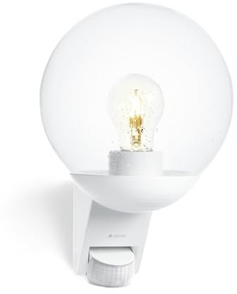 Steinel Lampada da esterno L 585 S, Lampada da parete con sensore a 180° e portata di 12 m, E27, ingresso casa, Bianco