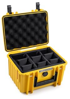 B&W International Mehrzweckkoffer Outdoor Typ 2000 (PP.66) Gelb - mit variabler Facheinteilung - wasserdicht (IP67), staubdicht, schlagfest, extrem robust