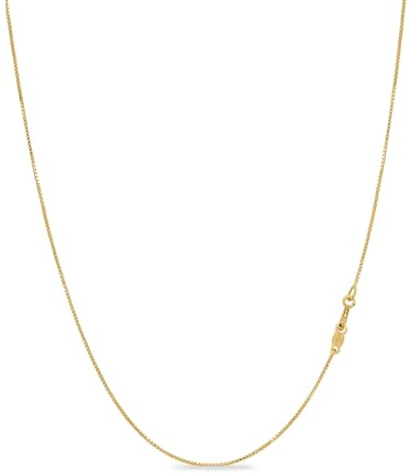 KEZEF Italian Box Chain Necklace for Men and Women, Thin and Strong Solid 925 Silver Necklace with Spring Ring Clasp