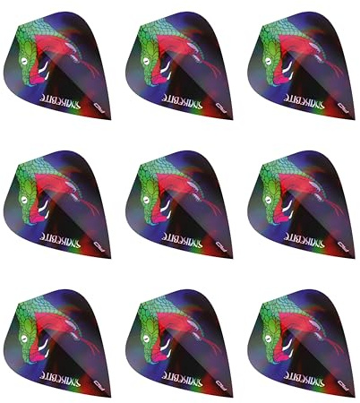 RED DRAGON Peter Wright Snakebite Holographische Kite Dart Flights - 3 Sätze pro Packung (9 Flights insgesamt)