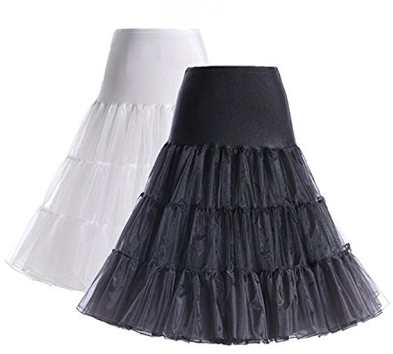 Boolavard® TM Petticoat Reifrock Unter Rock Unterrock Unterrock Reifrock Röcke Vintage Swing APPLELOVE M (S-M (EU 32-40))