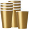 Vibrant Gold Solid Paper Cups (9oz) 14 Count - Vibrant, Eco-Friendly Disposable Drinkware for Parties and Events