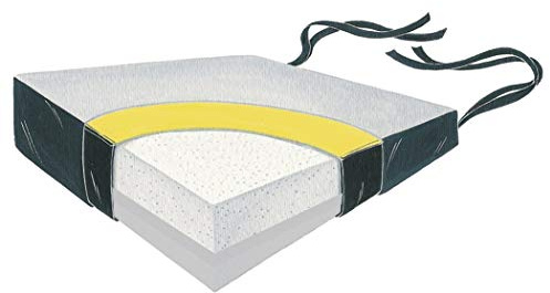Skil-Care Wedge Foam Soft Foundation 18 Two-Color Vinyl Cushion, 18 W x 16 D x 4 H - 2 H - Wedged Foam Wheelchair Cushion, Pressure Relief, 754041