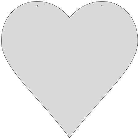 Bütic GmbH Plexiglas® Zuschnitt Acryl Herz Wanddeko Größen, Farbe:Grau, Größe:Herz 40cmx40cm