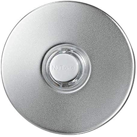 Broan-NuTone PB41LSN Doorbell Kit, Lighted Round Stucco Pushbutton for Home, 2.5 Diameter, Satin Nickel