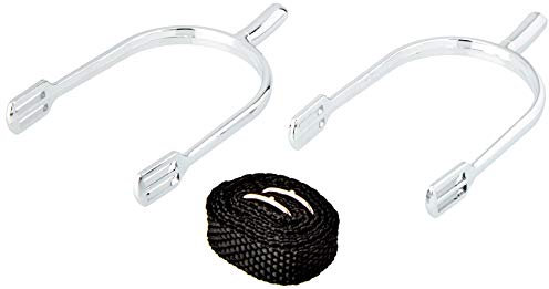 Kerbl Damen Sporen mit Sporenriemen Tropfenform Paar, 30 mm, 321254, metallisch