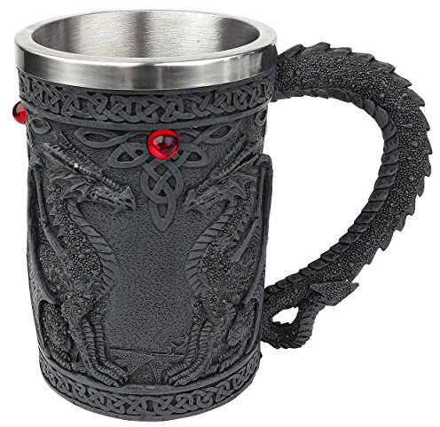Nemesis Now Black Wing Bierkrug, 18 cm, Schwarz