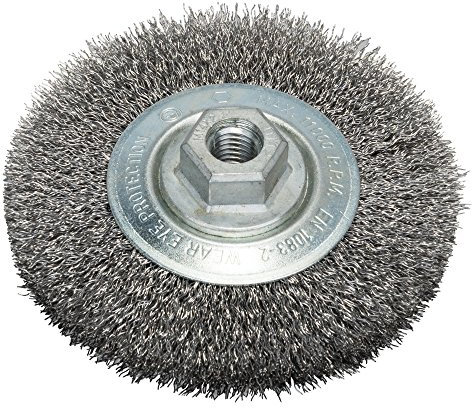 Bosch 1x PRO Steel Longlife Scheibenbürste, gewellter Draht für kleine Winkelschleifer und M14-Gewinde (für Stahl, Ø 115 mm, Professional Zubehör Kleiner Winkelschleifer)