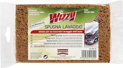 WIZZY Spugna Lavaggio Auto, Morbida Spugna Rettangolare in Schiuma di Poliuretano, Ideale per un Accurato Lavaggio dell'Auto
