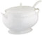 Lenox Opal Innocence Carved Covered Soup Bowl with Ladle, 4-1/4-Inch Soup Tureen White