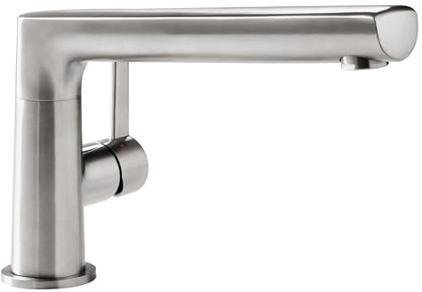 Villeroy & Boch Sorano Küchenarmatur, Hochdruck, Wasserhahn Küche mit Keramikkartusche und 360° Schwenkbereich, Spültischarmatur wassersparend, Auslaufhöhe 151mm, Edelstahl massiv