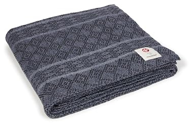 Manduka Yoga Cotton Blanket - Yoga Prop and Accessory, Roll, Fold, Stack to Support, Made of Cotton, 68 inch (172cm), Thunder Grey
