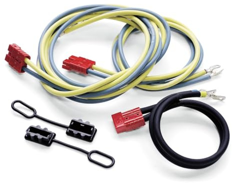 WARN 70928 Quick Connect Winch Power Cable Wiring Kit for Front and Rear of Vehicle, Red, Blue, Yellow, Black