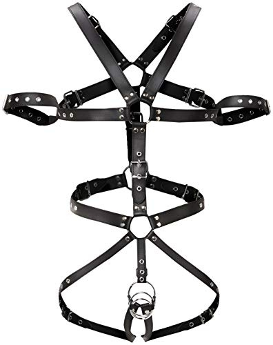 ZADO Harnais en Cuir et Métal avec Anneau Pénien Small/Medium