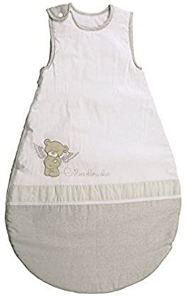 roba Schlafsack 90 cm Heartbreaker - Babyschlafsack ganzjährig für Sommer & Winter - Atmungsaktive Baumwolle - Bären Motiv in Weiß / Beige