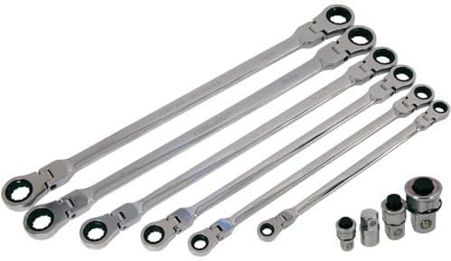 Neilsen ct3037 Extra larga llave de carraca con Flexi-Head Set – Plata