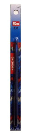 Prym 195908 Knooking Nadel ALU 6,00 mm, blau