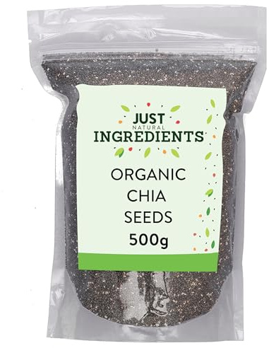 Just Ingredients Chia Seeds 500g | High in Omega, Perfect for Snacks, Mix with Water or Food, Bulk Buy, Versatile Superfood Seed