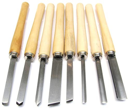 myMAW Drechselmesser Set für Anfänger und Hobby-Drechsler - 8 verschiedene Drechselbeitel in einem Satz für das Drechseln mit Drechselbank