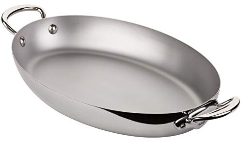 Mauviel 5234.30 M'COOK Oval PAN 30CM CAST SS HDL, Stainless Steel