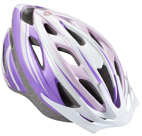 Schwinn Thrasher Fahrradhelm für Jungen und Mädchen, Kinder im Alter von 8–14 Jahren, Drehscheiben-Sitzanpassung, leicht, Größe 54–58 cm, Jugendliche, Lila/Weiß