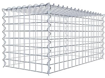 GABIONA Cestino di Pietra Gabbione Maglie rettangolari, 5 x 5 cm, profondità 40 cm, Coltivazione Cestino Typ 3, Chiusura a Spirale, con zincatura galvanica