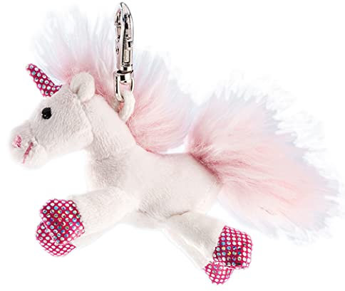 Schaffer Knuddel mich! Schaffer, Schlüsselanhänger, Einhorn, 8 cm, weiß/rosa, Plüscheinhorn