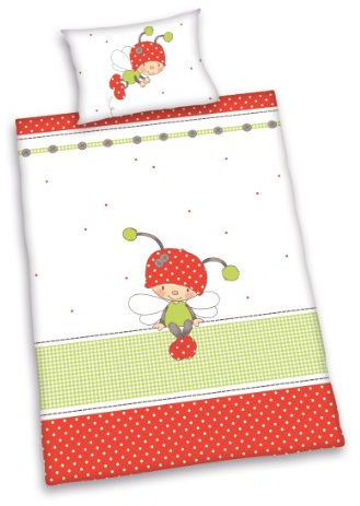 Herding Baby Best Kleinkinder-Bettwäsche-Set, Lara Käferchen Wendemotiv, Bettbezug 100 x 135 cm, Kopfkissenbezug 40 x 60 cm, Baumwolle/Renforcé