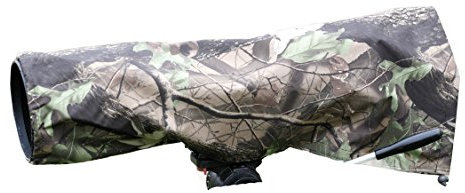 Rainsleeve cover for camera lenses. Medium size in an attractive leaf pattern material. Approx LENGTH SIZE is 56 CM.