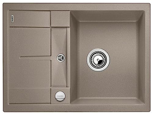 BLANCO METRA 45 S Compact – Fregadero Rectangular de Granito para Armarios Bajos de 45 cm de Ancho – Con Escurridor Reducido – Acabado SILGRANIT – Marrón – 519580