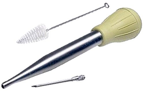 Acero inoxidable 18/10, Mate Cepillado, Jeringa abschraubbar, calidad profesional, se entrega pesado con cepillo/Longitud: 32 cm | ERK