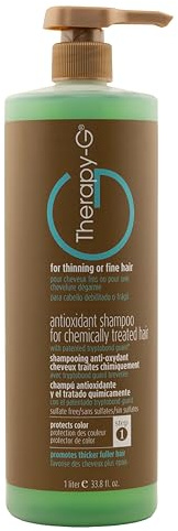 Therapy-G Antioxidant Shampoo For Chemically Treated Hair For thinning, fine hair and anti hair loss. Hair regrowth and color protector Liter 33.8 oz
