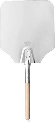 New Star Foodservice 50158 Aluminum Pizza Peel, Wooden Handle, 12 x 14 inch Blade, 26 inch Overall