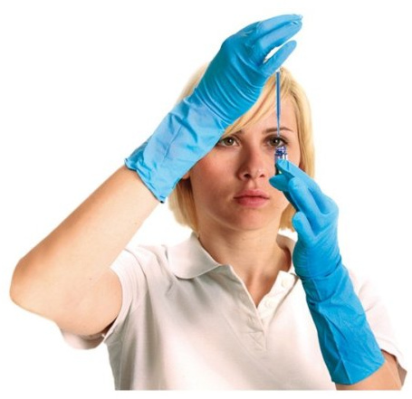 Hygostar Nitrilhandschuh SUPER HIGH RISK blau M 30 cm, puderfrei
