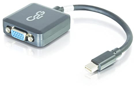 C2G 20CM Mini DisplayPort Male to VGA Female Full HD Adapter Black, HD Mini DP to VGA Compatible with Apple MacBook, Mac Mini, Mac Pro, Microsoft Surface Pro, Dell XPS and More