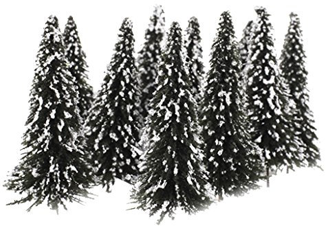 10 pieces dark green landscape landscape model cedar trees