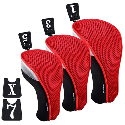 Andux Golfschlägerhauben für Golfschläger mit kurzem Hals, 460 cc, Fairwayholz, 3 Stück pro Set